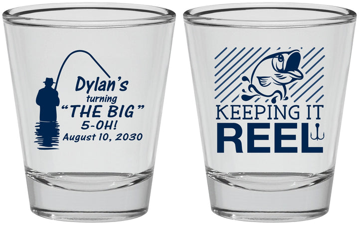 Personalized Birthday Shot Glasses - 50th Keeping It Reel | 20067