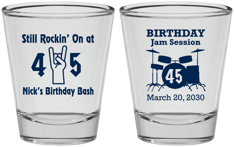 Personalized Birthday Shot Glasses - 45th Jam Session | 20069