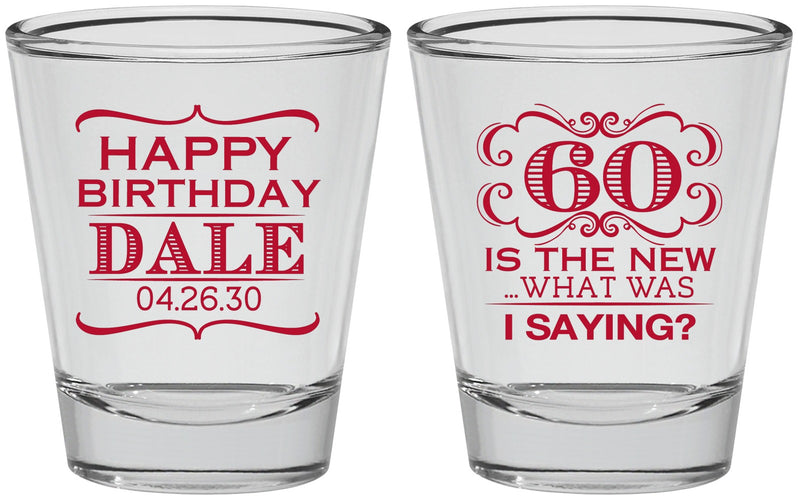 Personalized Birthday Shot Glasses - 60th | 20070
