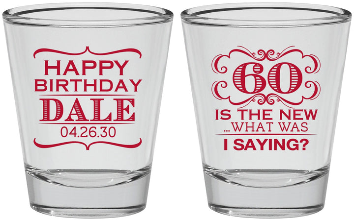 Personalized Birthday Shot Glasses - 60th | 20070