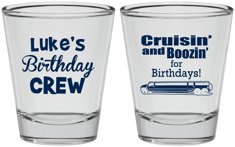 Personalized Birthday Shot Glasses - Crusin Boozin | 20073