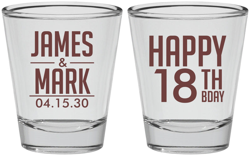 Personalized Birthday Shot Glasses - 18th | 20074