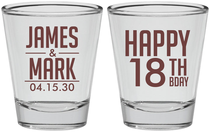 Personalized Birthday Shot Glasses - 18th | 20074