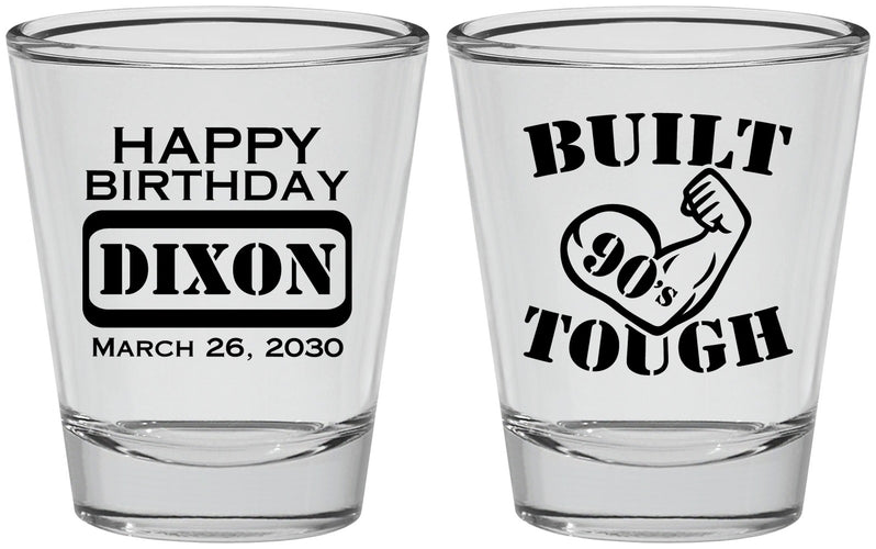 Personalized Birthday Shot Glasses - Built Tough | 20078