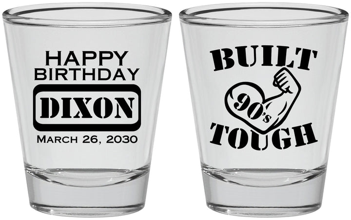 Personalized Birthday Shot Glasses - Built Tough | 20078