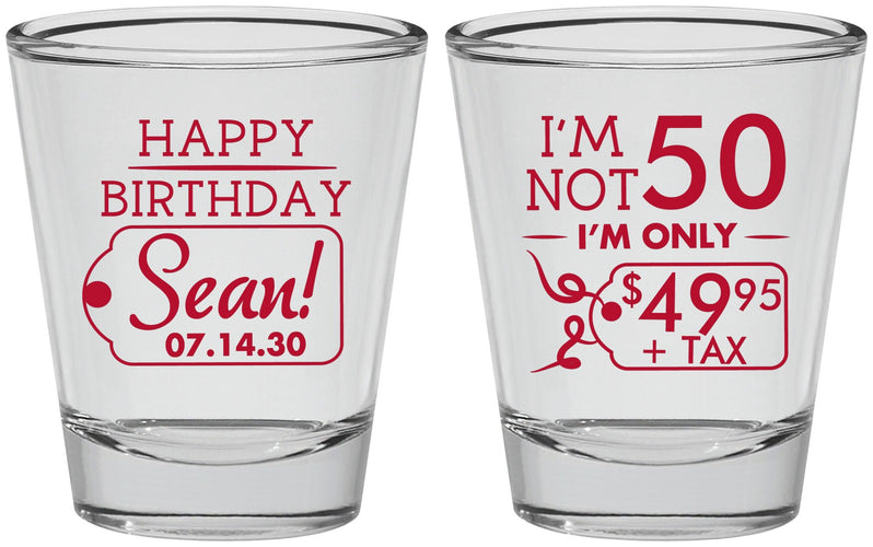 Personalized Birthday Shot Glasses - 50th | 20080