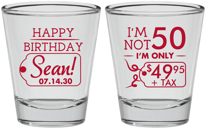 Personalized Birthday Shot Glasses - 50th | 20080