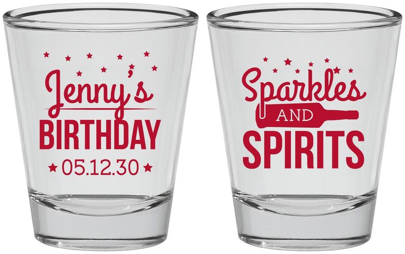 Personalized Birthday Shot Glasses - Sparkles Spirits | 20083