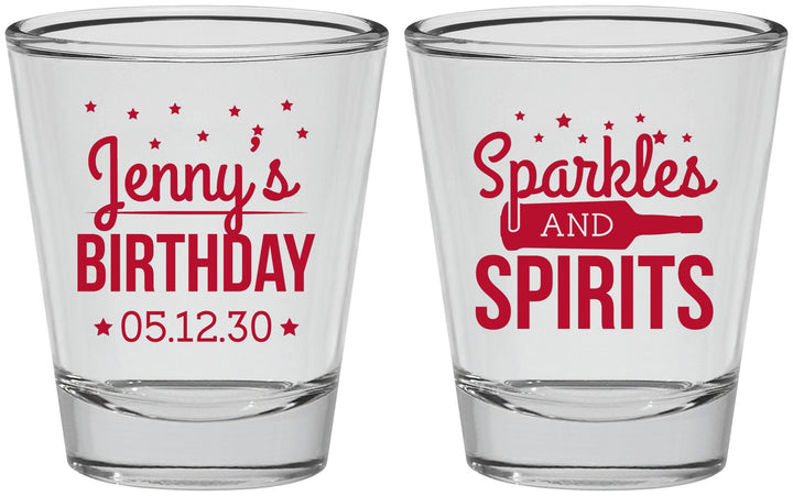 Personalized Birthday Shot Glasses - Sparkles Spirits | 20083