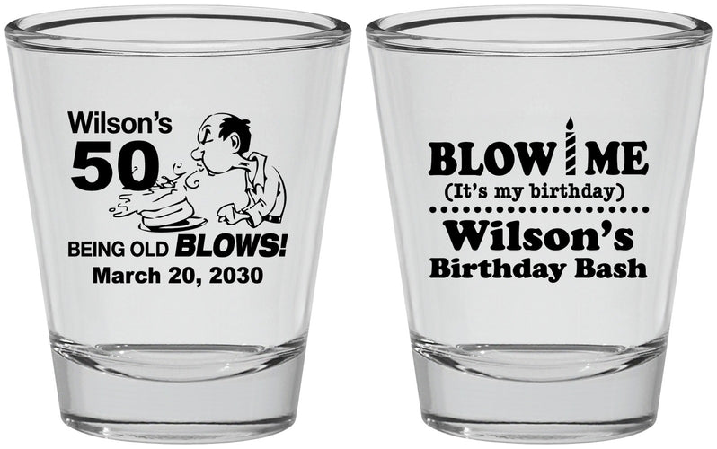 Personalized Birthday Shot Glasses - 50th | 20085