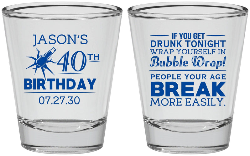Personalized Birthday Shot Glasses - 40th | 20088