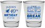 Personalized Birthday Shot Glasses - 40th | 20088