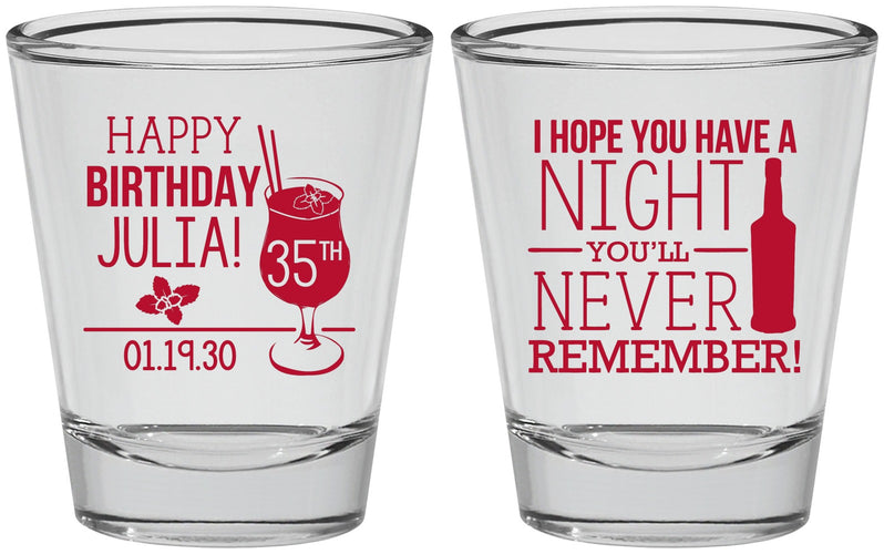 Personalized Birthday Shot Glasses - 35th | 20092