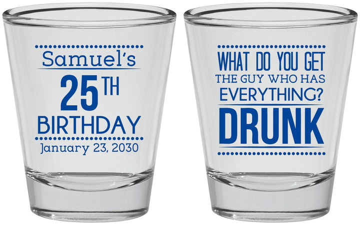 Personalized Birthday Shot Glasses - 25th | 20094