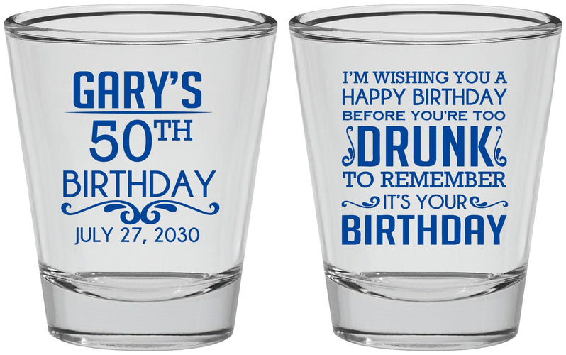 Personalized Birthday Shot Glasses - 50th | 20095