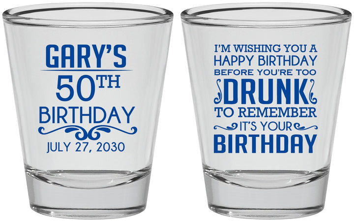 Personalized Birthday Shot Glasses - 50th | 20095