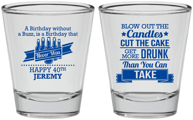 Personalized Birthday Shot Glasses - 40th | 20101