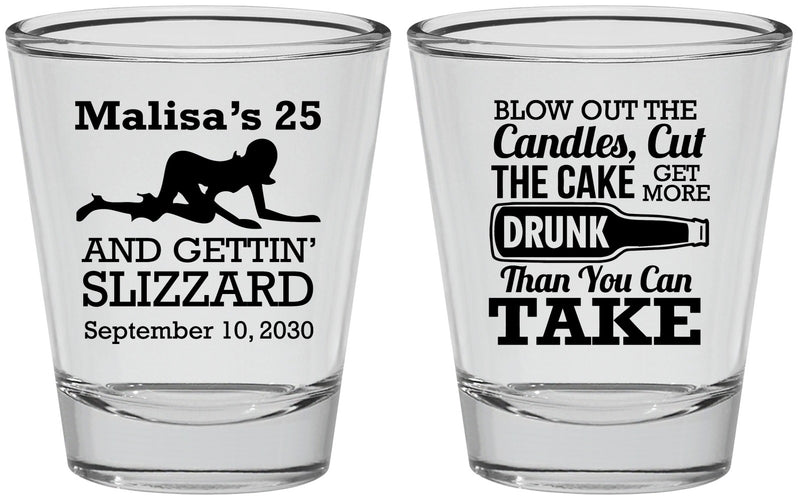 Personalized Birthday Shot Glasses - 25th Strip Club | 20102