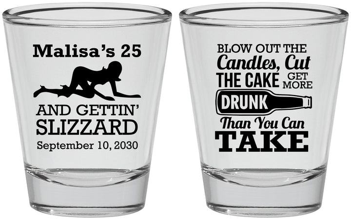Personalized Birthday Shot Glasses - 25th Strip Club | 20102