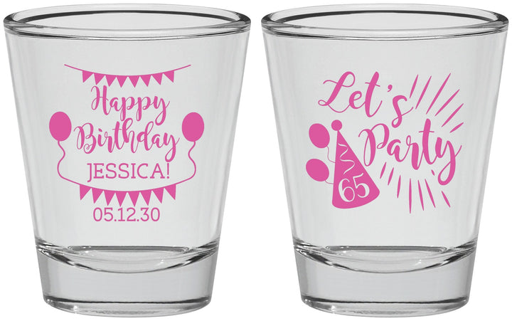 Personalized Birthday Shot Glasses - 65th | 20105