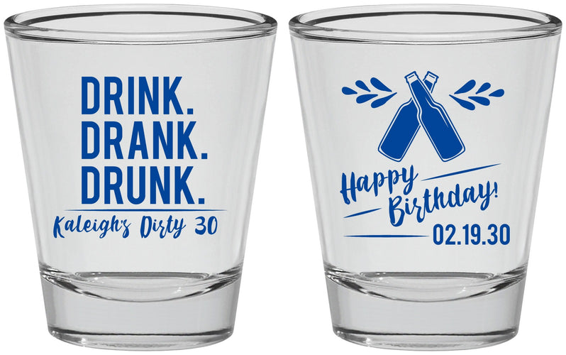 Personalized Birthday Shot Glasses - 30th Dirty | 20110