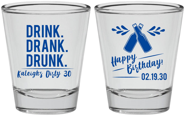 Personalized Birthday Shot Glasses - 30th Dirty | 20110