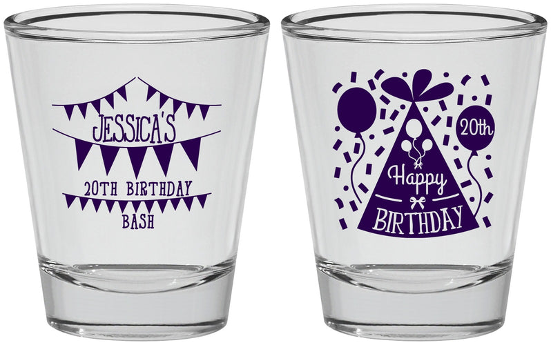 Personalized Birthday Shot Glasses - 20th | 20113