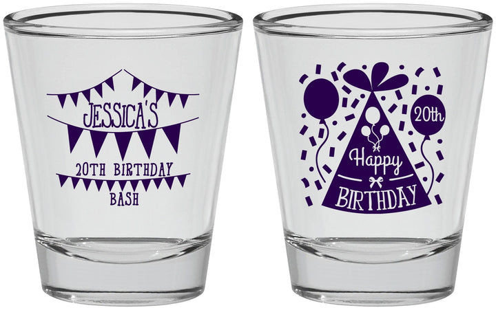 Personalized Birthday Shot Glasses - 20th | 20113