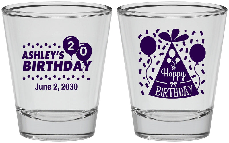 Personalized Birthday Shot Glasses - 20th | 20114