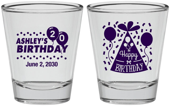 Personalized Birthday Shot Glasses - 20th | 20114