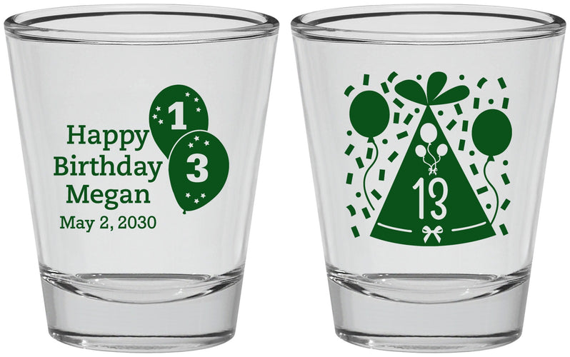 Personalized Birthday Shot Glasses - 13th | 20115