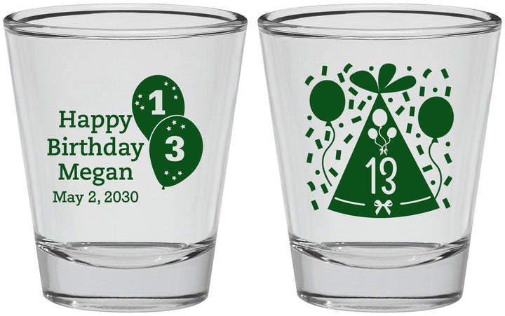 Personalized Birthday Shot Glasses - 13th | 20115