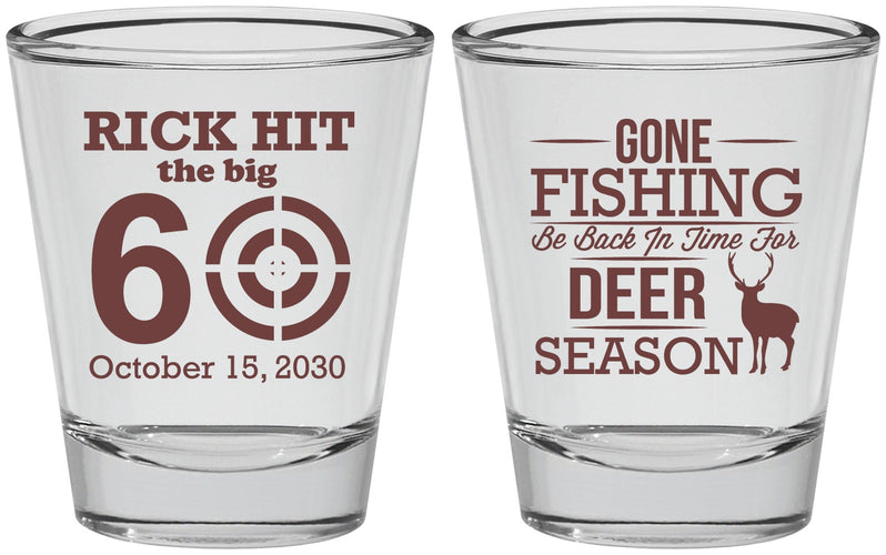 Personalized Birthday Shot Glasses - 60th Gone Fishing | 20126