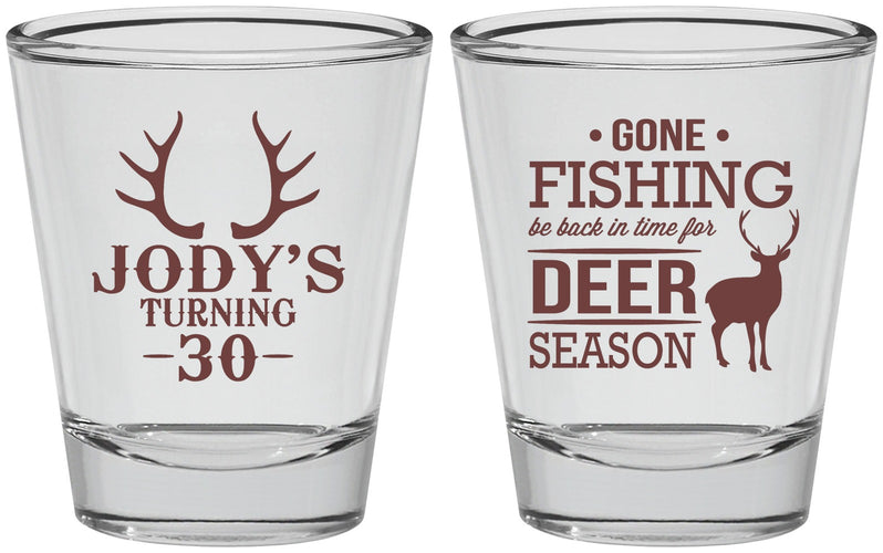Personalized Birthday Shot Glasses - 30th Deer Season | 20127