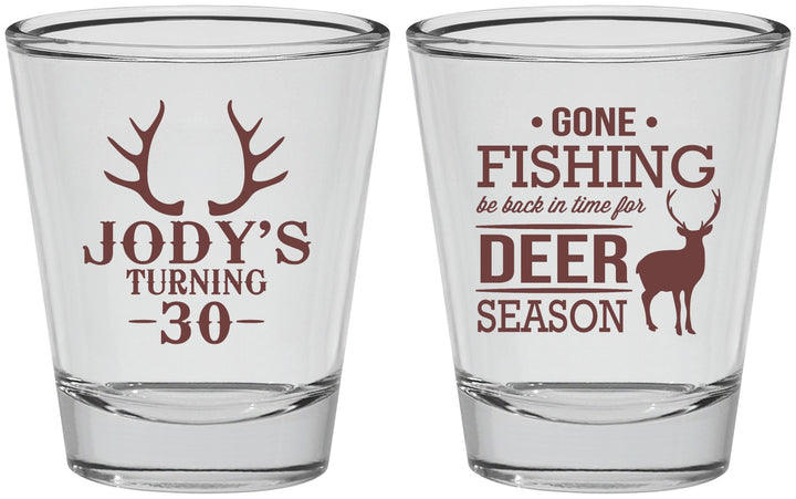 Personalized Birthday Shot Glasses - 30th Deer Season | 20127