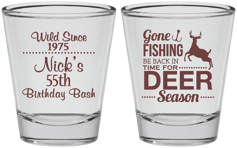 Personalized Birthday Shot Glasses - 55th Gone Fishing | 20128