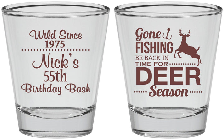 Personalized Birthday Shot Glasses - 55th Gone Fishing | 20128