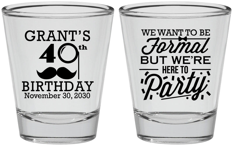 Personalized Birthday Shot Glasses - 40th | 20130