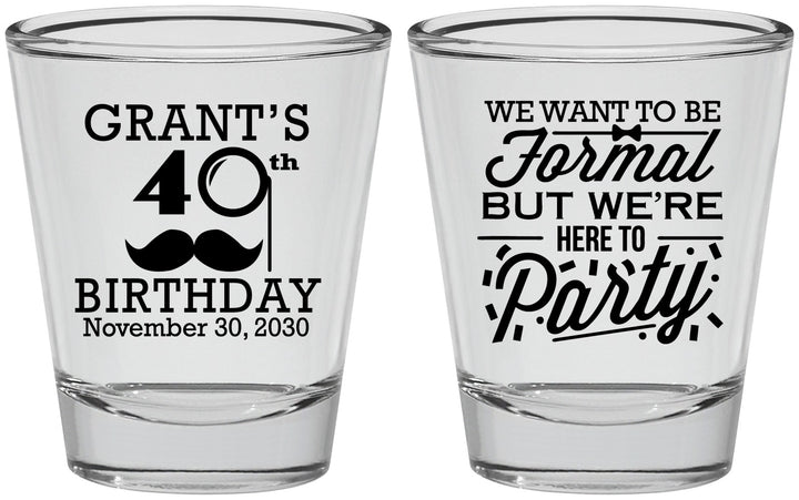 Personalized Birthday Shot Glasses - 40th | 20130