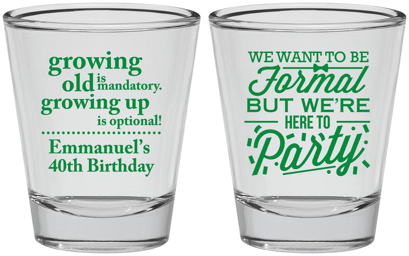 Personalized Birthday Shot Glasses - 40th | 20135