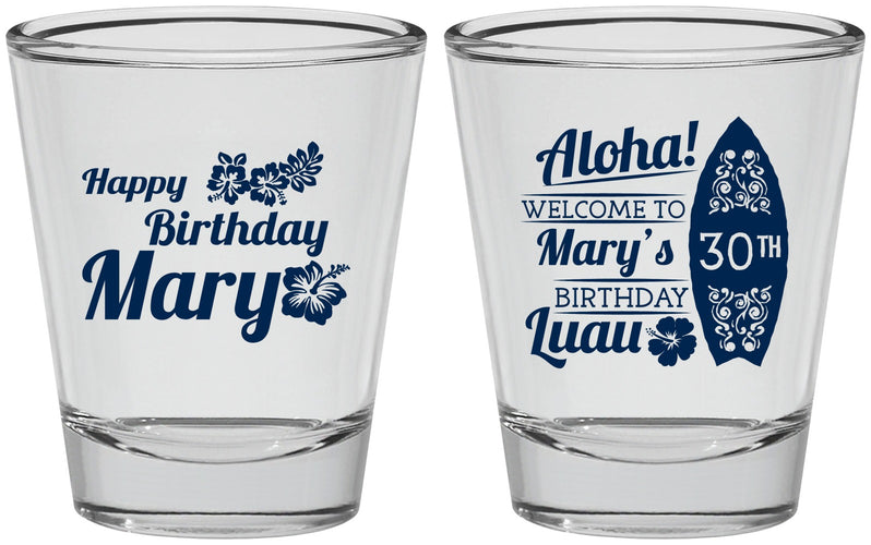 Personalized Birthday Shot Glasses - 30th Hawaii | 20136