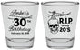 Personalized Birthday Shot Glasses - 30th Rip 20 | 20140