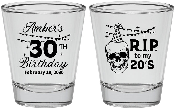 Personalized Birthday Shot Glasses - 30th Rip 20 | 20140