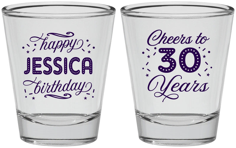 Personalized Birthday Shot Glasses - Cheers To 30 Years | 20142