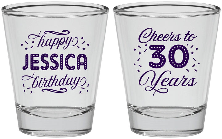 Personalized Birthday Shot Glasses - Cheers To 30 Years | 20142