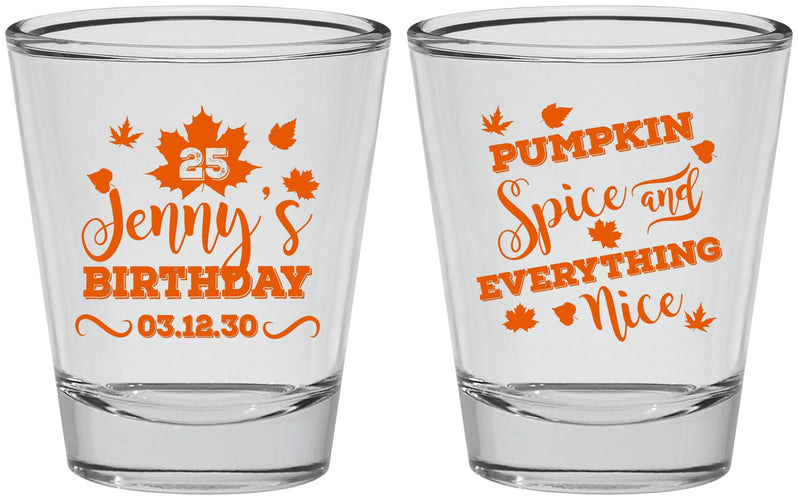Personalized Birthday Shot Glasses - 25th Thanksgiving | 20144