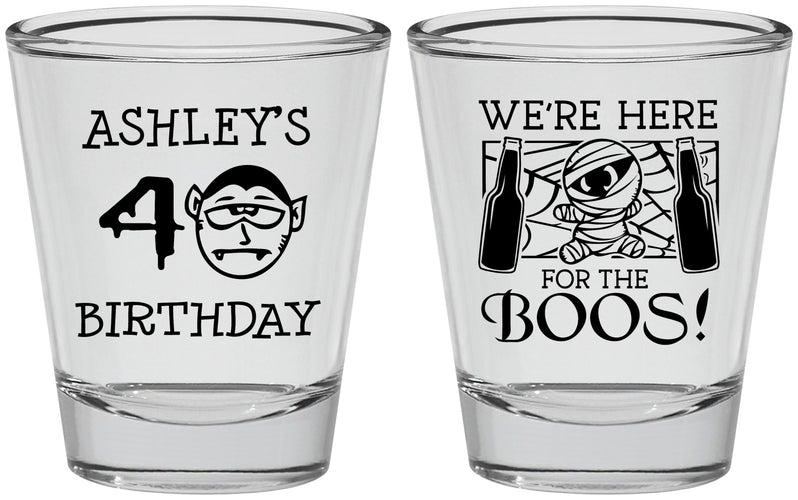 Personalized Birthday Shot Glasses - 40th Halloween | 20145