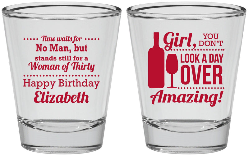 Personalized Birthday Shot Glasses - Look A Day Over Amazing | 20150