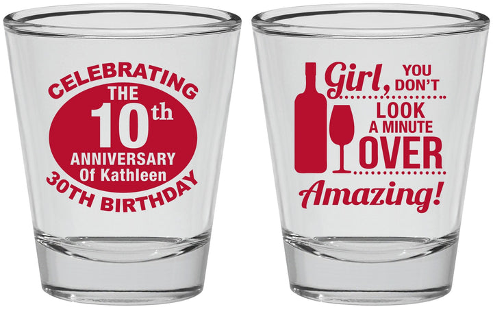 Personalized Birthday Shot Glasses - 40th | 20151