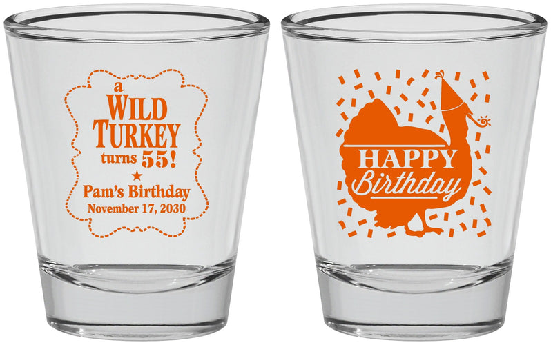 Personalized Birthday Shot Glasses - 55th Wild Turkey | 20159